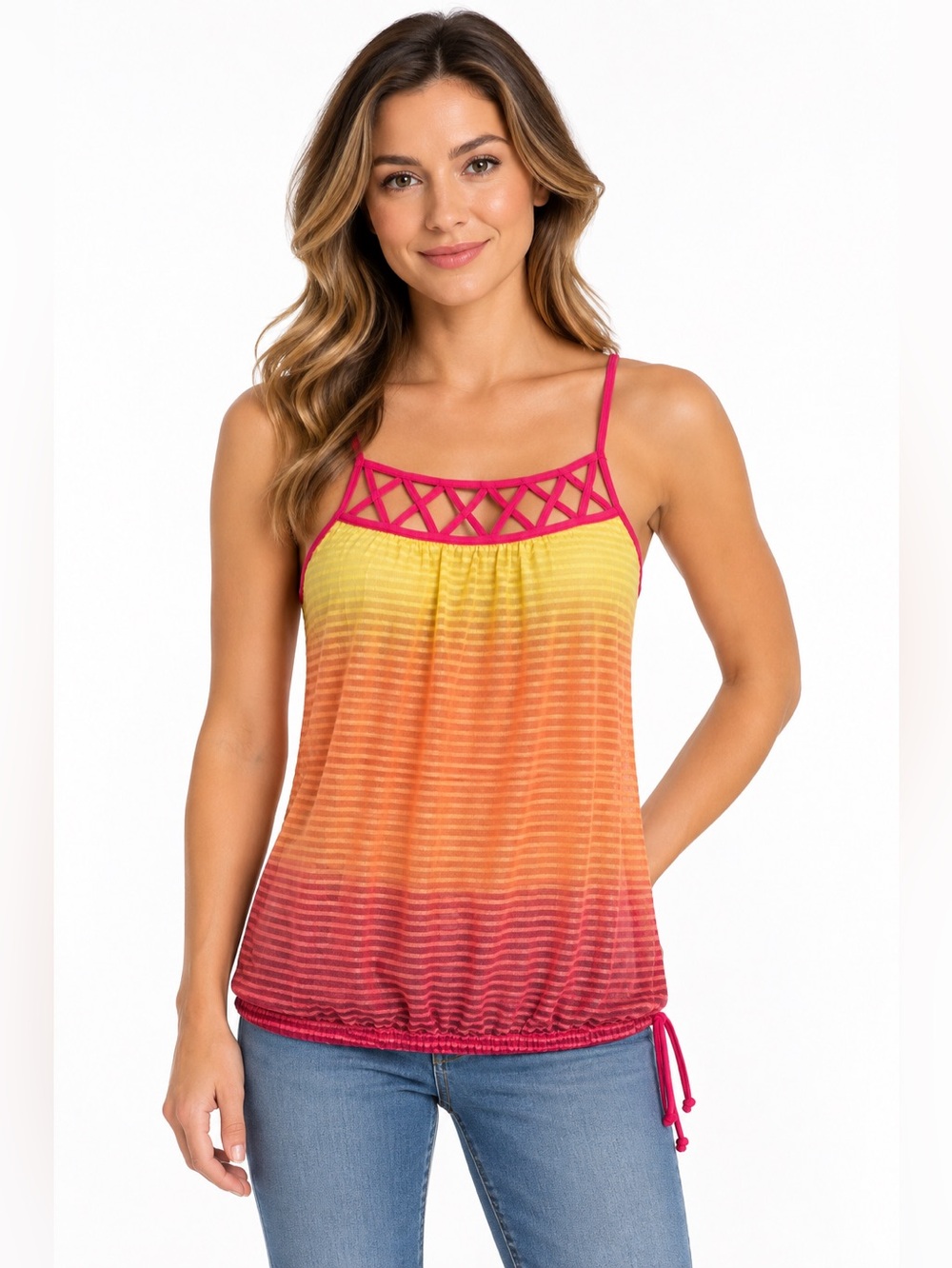 MAMBO Fun Cool Colorful Ombre Summer Tank 🏆